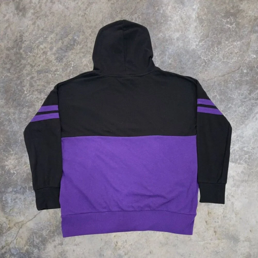 NBA Los Angeles Lakers Hoodie Mens XL Black Purple Pullover Color Block Sweater